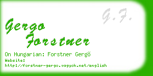 gergo forstner business card